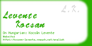 levente kocsan business card